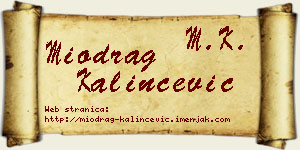 Miodrag Kalinčević vizit kartica